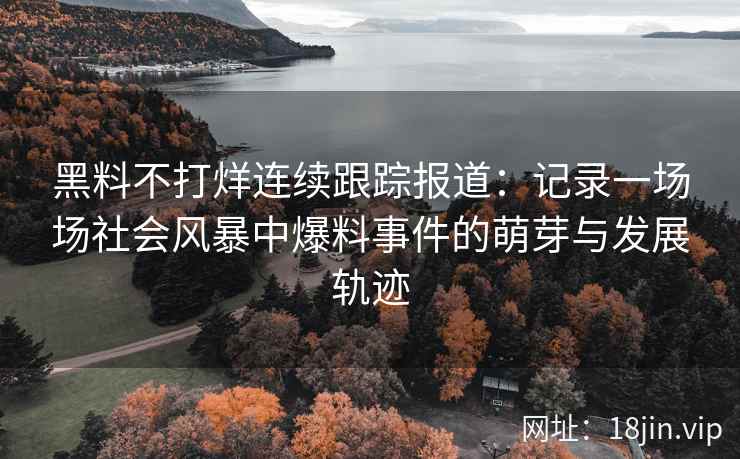 黑料不打烊连续跟踪报道:记录一场场社会风暴中爆料事件的萌芽与发展轨迹 黑料不打烊连续跟踪报道:记录一场场社会风暴中爆料事件的萌芽与发展轨迹